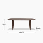 Asher 6 Seat Rectangle Wooden Dining Table | Dark Mango Wood