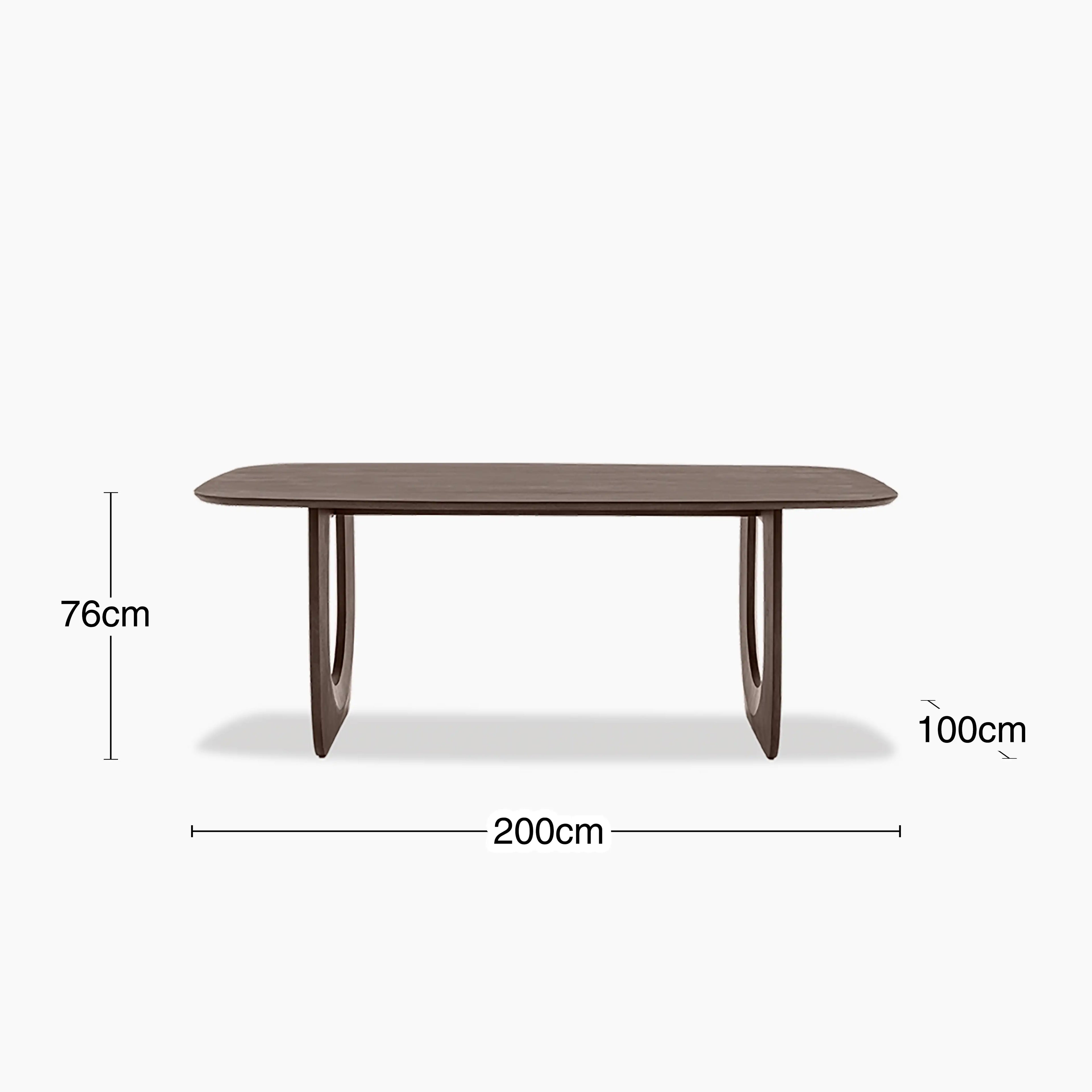 Asher 6 Seat Rectangle Wooden Dining Table | Dark Mango Wood