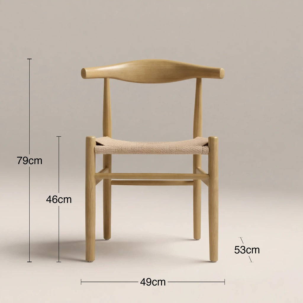 Aalborg Wooden Dining Chair | Natural Weave & Oak