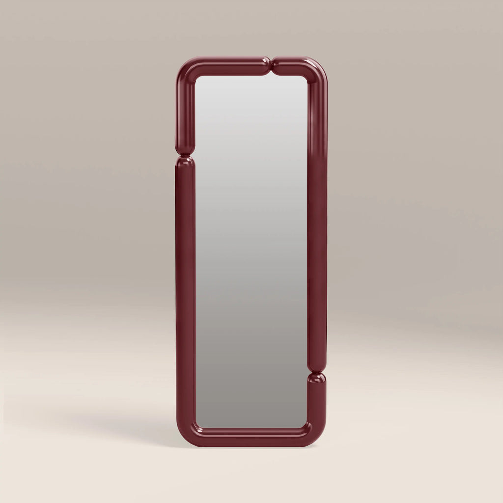 Alana Full Length Wall Mirror, 160 x 60 cm| High Gloss Burgundy