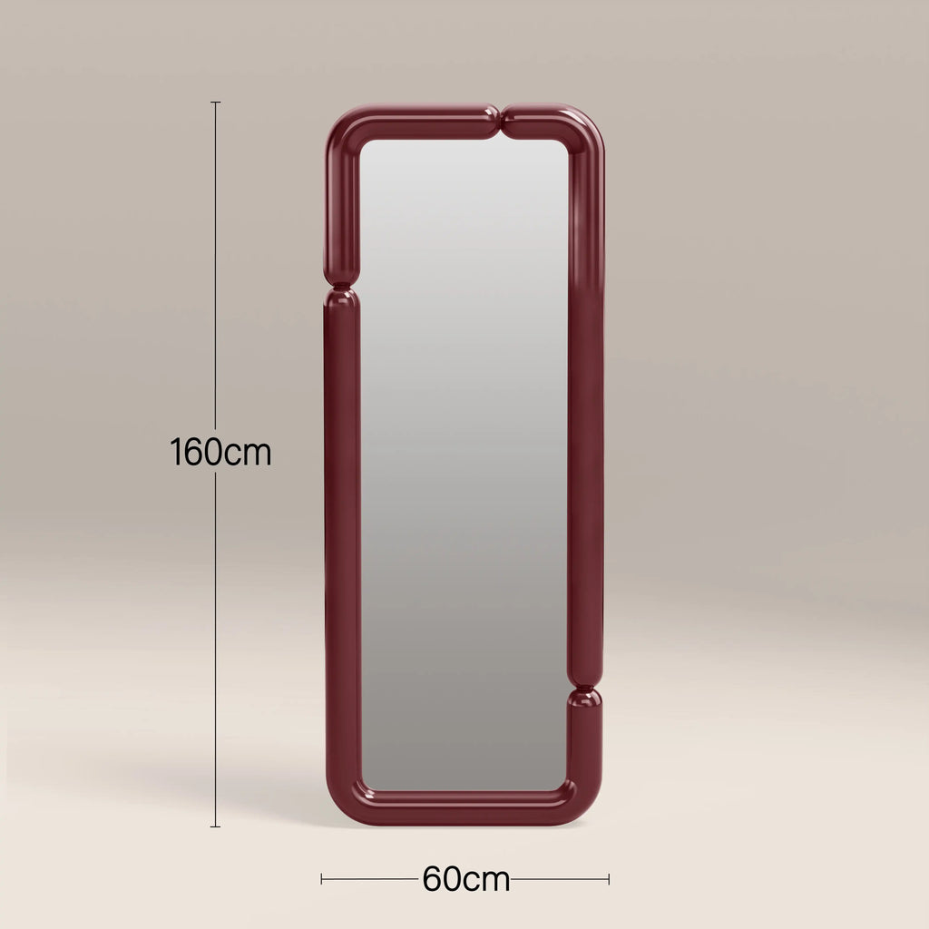 Alana Full Length Wall Mirror, 160 x 60 cm| High Gloss Burgundy