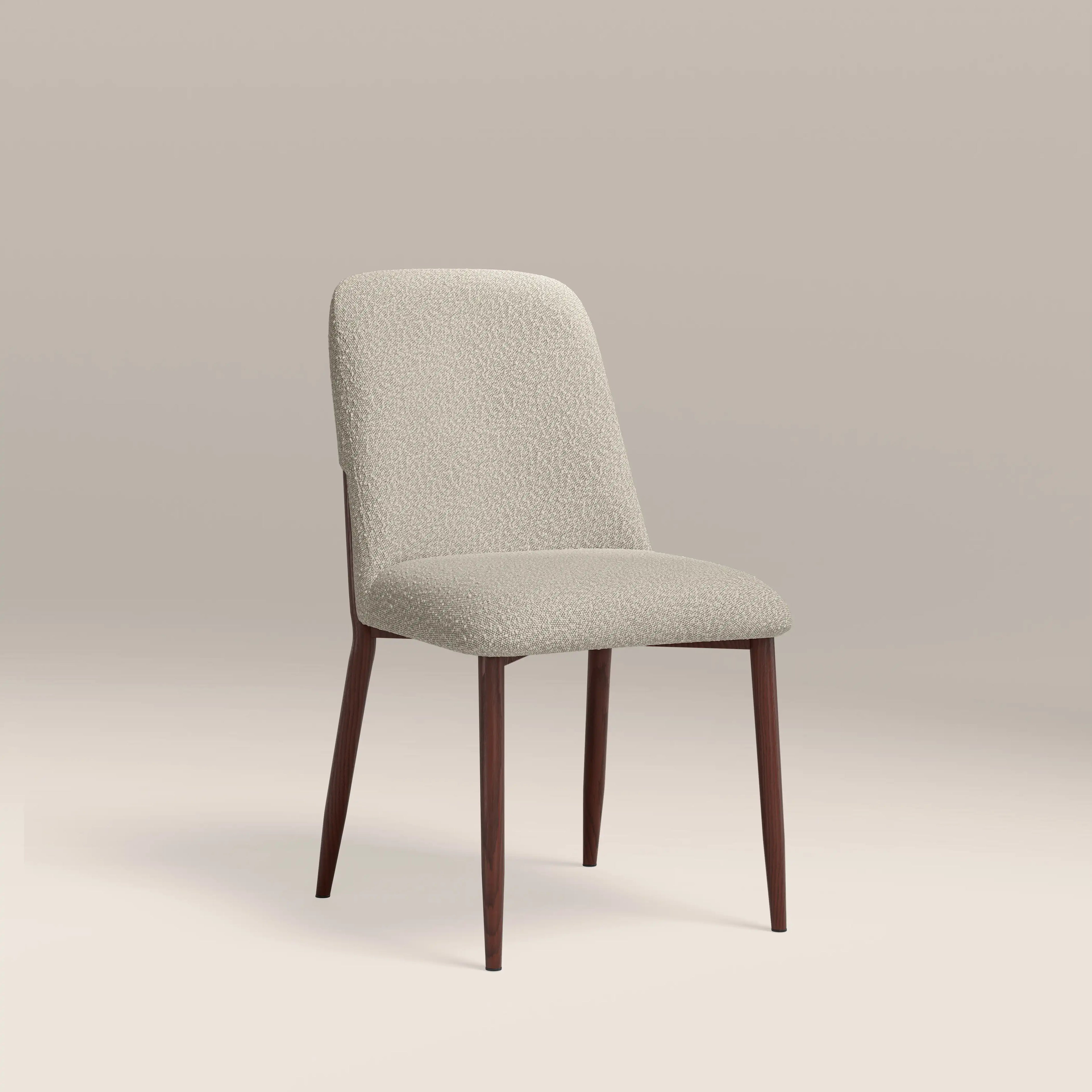 Amari Dining Chair | Speckled Stone Sustainable Boucle & Walnut