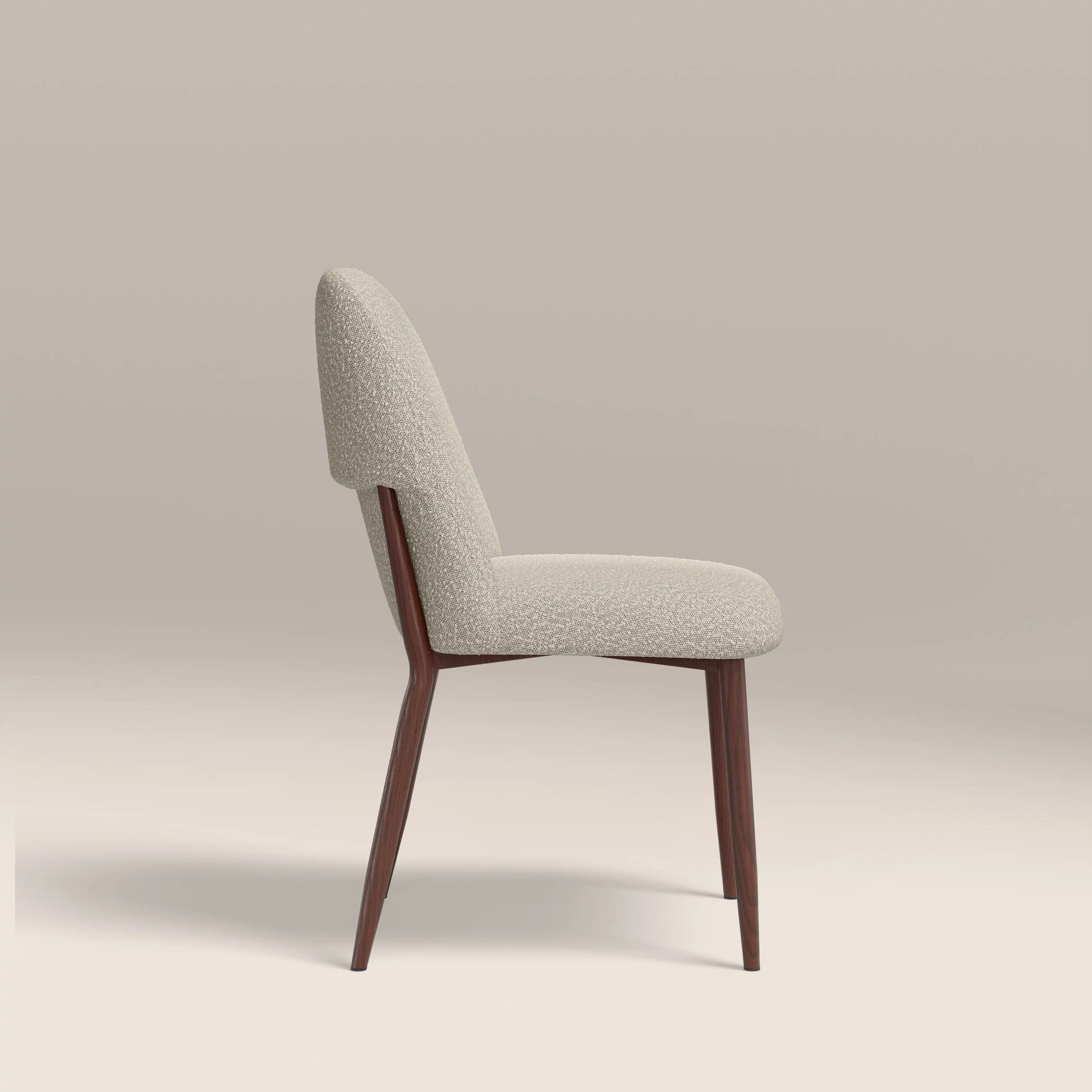 Amari Dining Chair | Speckled Stone Sustainable Boucle & Walnut