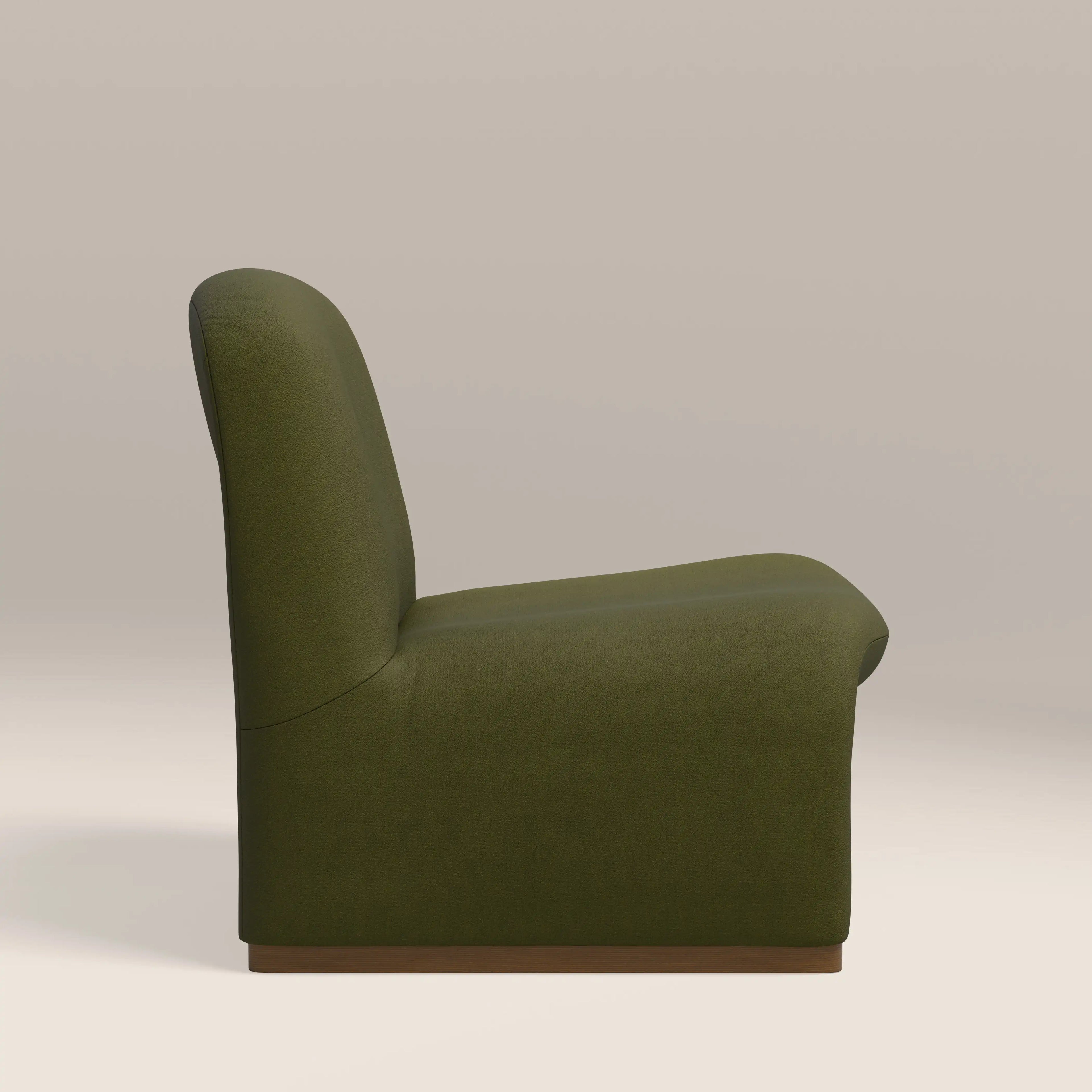 Arlet Accent Chair | Olive Green Sustainable Velvet & Walnut