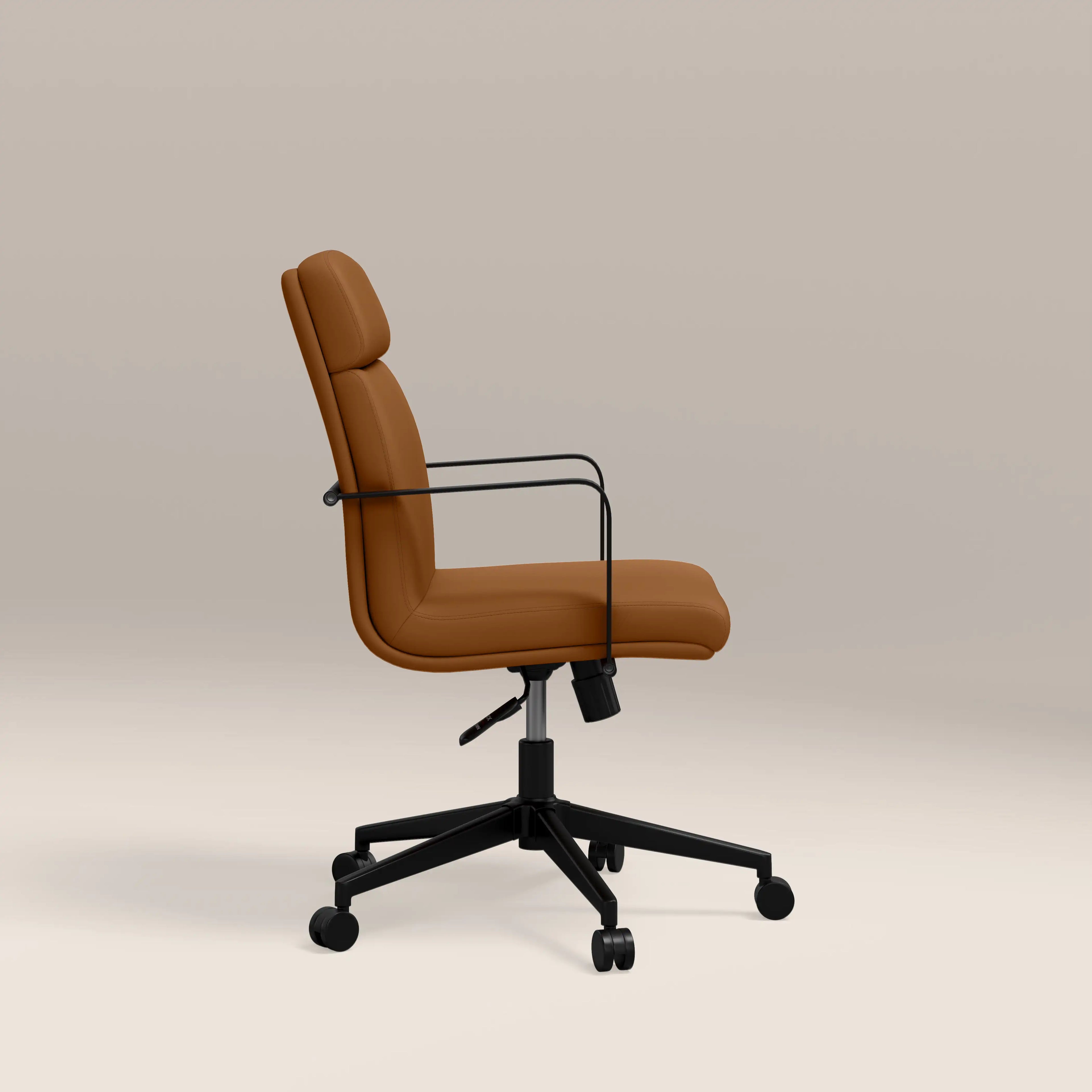 Blaire Office Chair | Tuscan Tan Faux Leather & Black