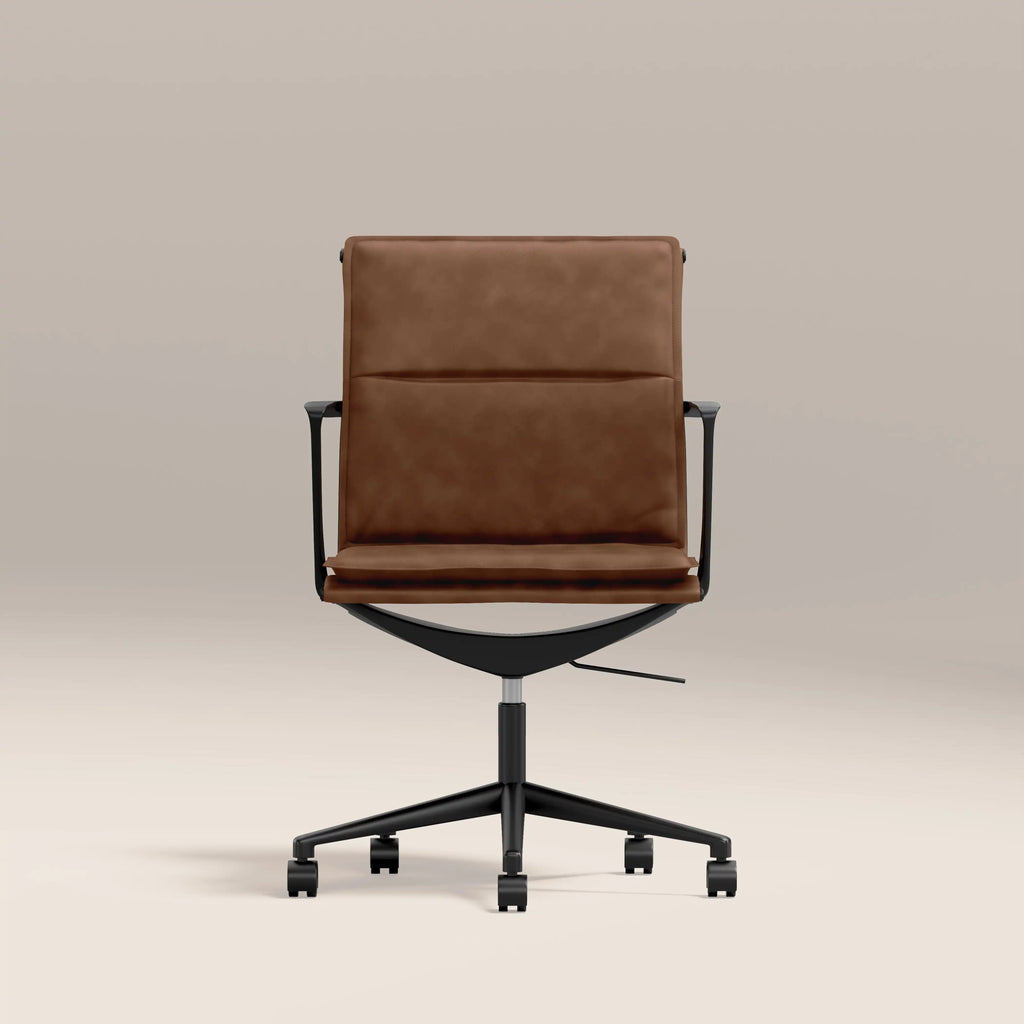 Bria Office Chair | Vintage Tan Faux Leather & Black