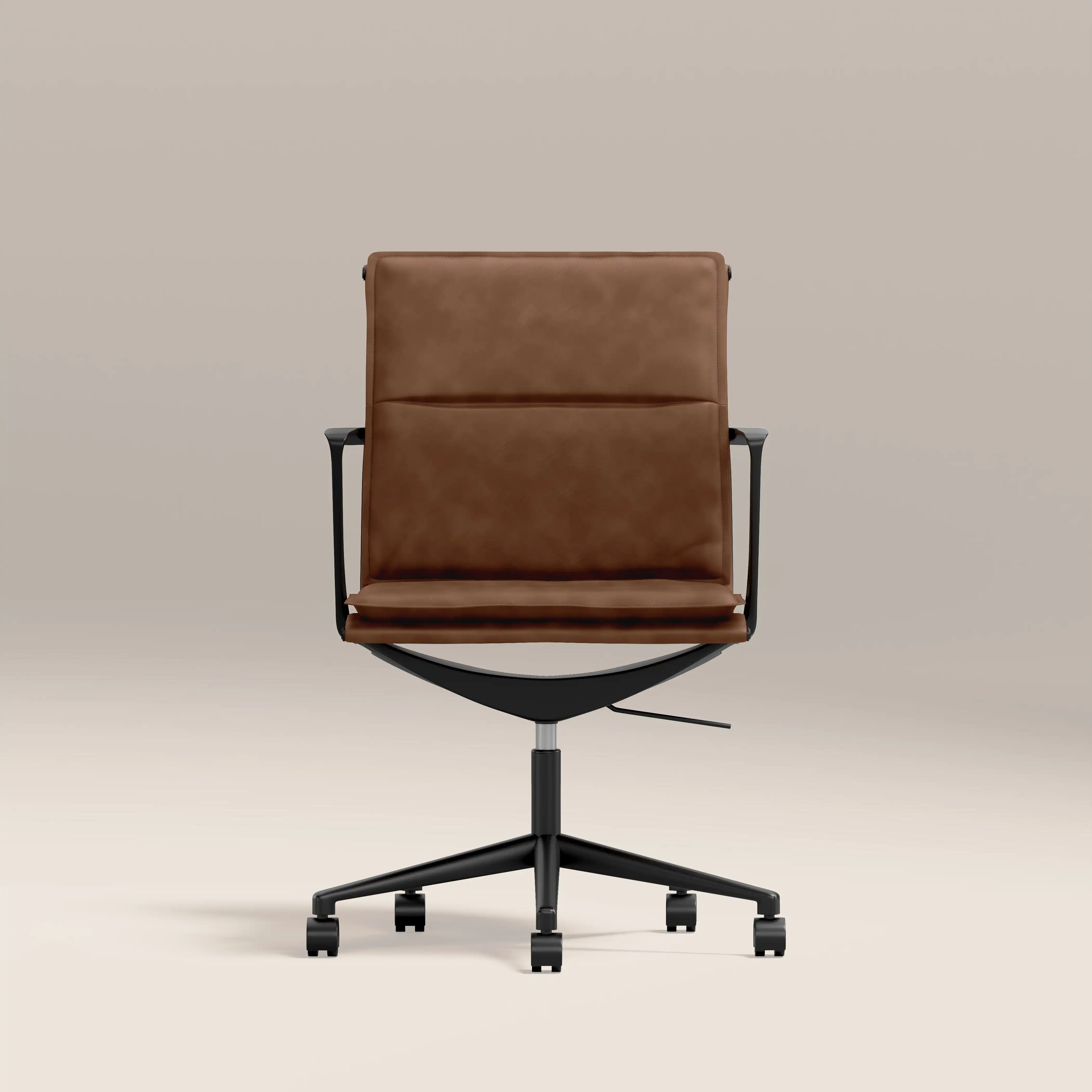 Bria Office Chair | Vintage Tan Faux Leather & Black