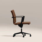 Bria Office Chair | Vintage Tan Faux Leather & Black