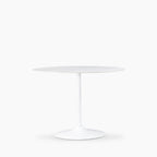 Isla 4 Seat Round Dining Table | White Ceramic & White