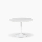 Isla 4 Seat Round Dining Table | White Ceramic & White