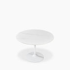 Isla 4 Seat Round Dining Table | White Ceramic & White