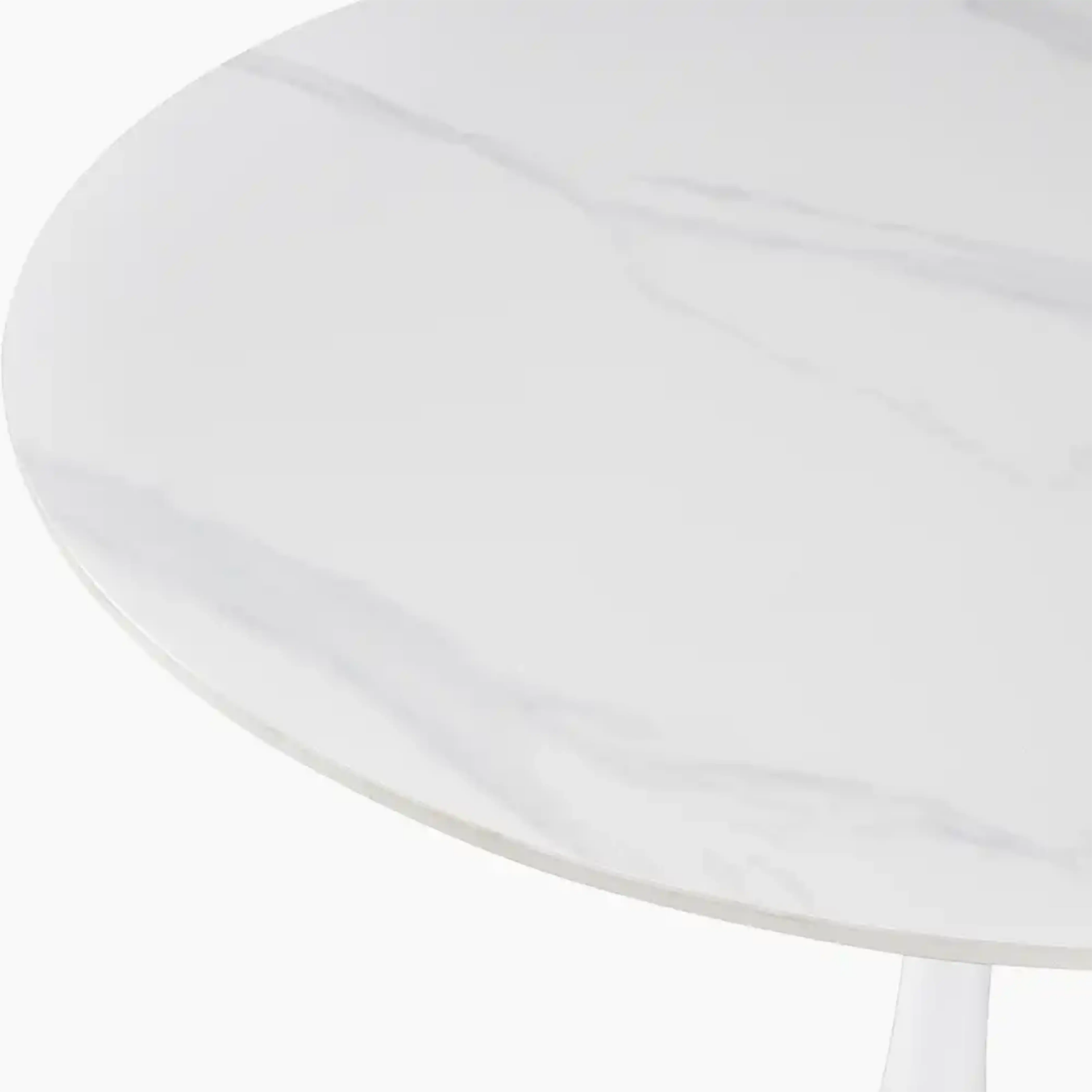 Isla 4 Seat Round Dining Table | White Ceramic & White