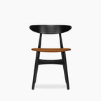 Malmros Wooden Dining Chair | Tuscan Tan Faux Leather & Black