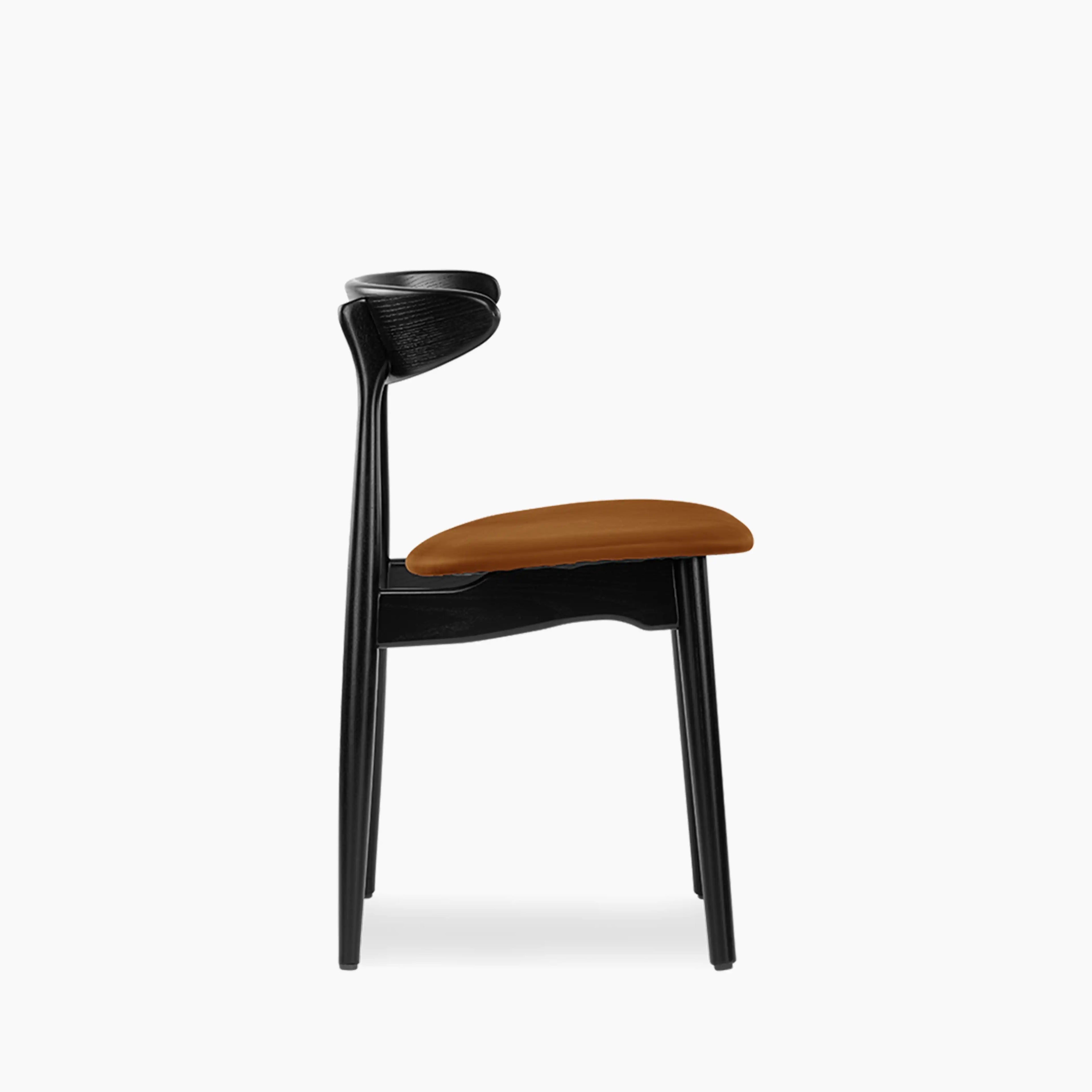 Malmros Wooden Dining Chair | Tuscan Tan Faux Leather & Black