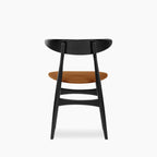 Malmros Wooden Dining Chair | Tuscan Tan Faux Leather & Black