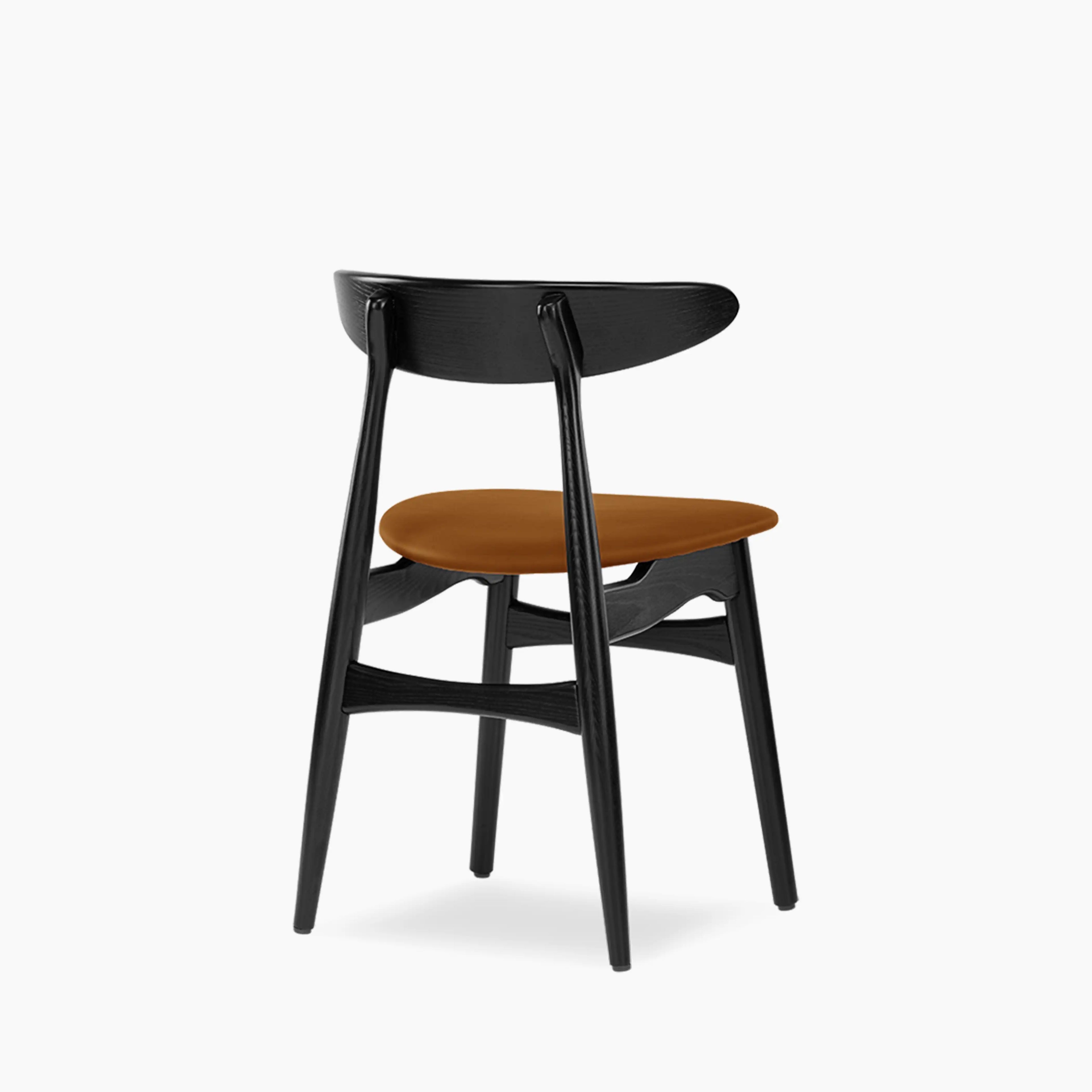 Malmros Wooden Dining Chair | Tuscan Tan Faux Leather & Black