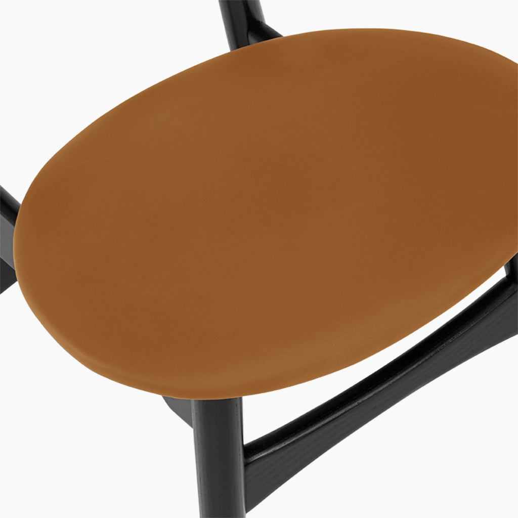 Malmros Wooden Dining Chair | Tuscan Tan Faux Leather & Black