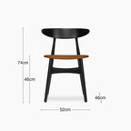 Malmros Wooden Dining Chair | Tuscan Tan Faux Leather & Black