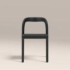 Madeleine Stackable Wooden Dining Chair | Black Weave & Black