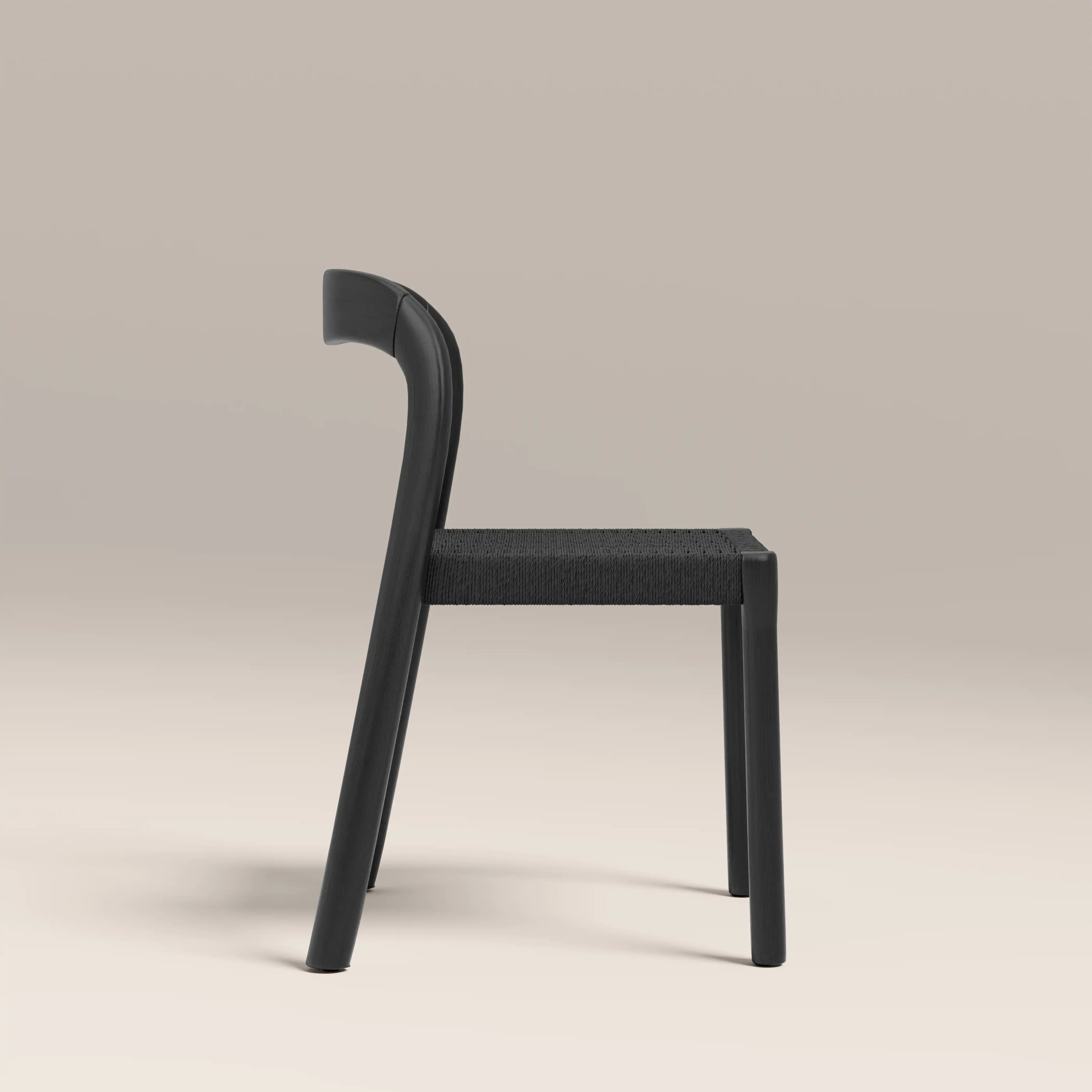 Madeleine Stackable Wooden Dining Chair | Black Weave & Black