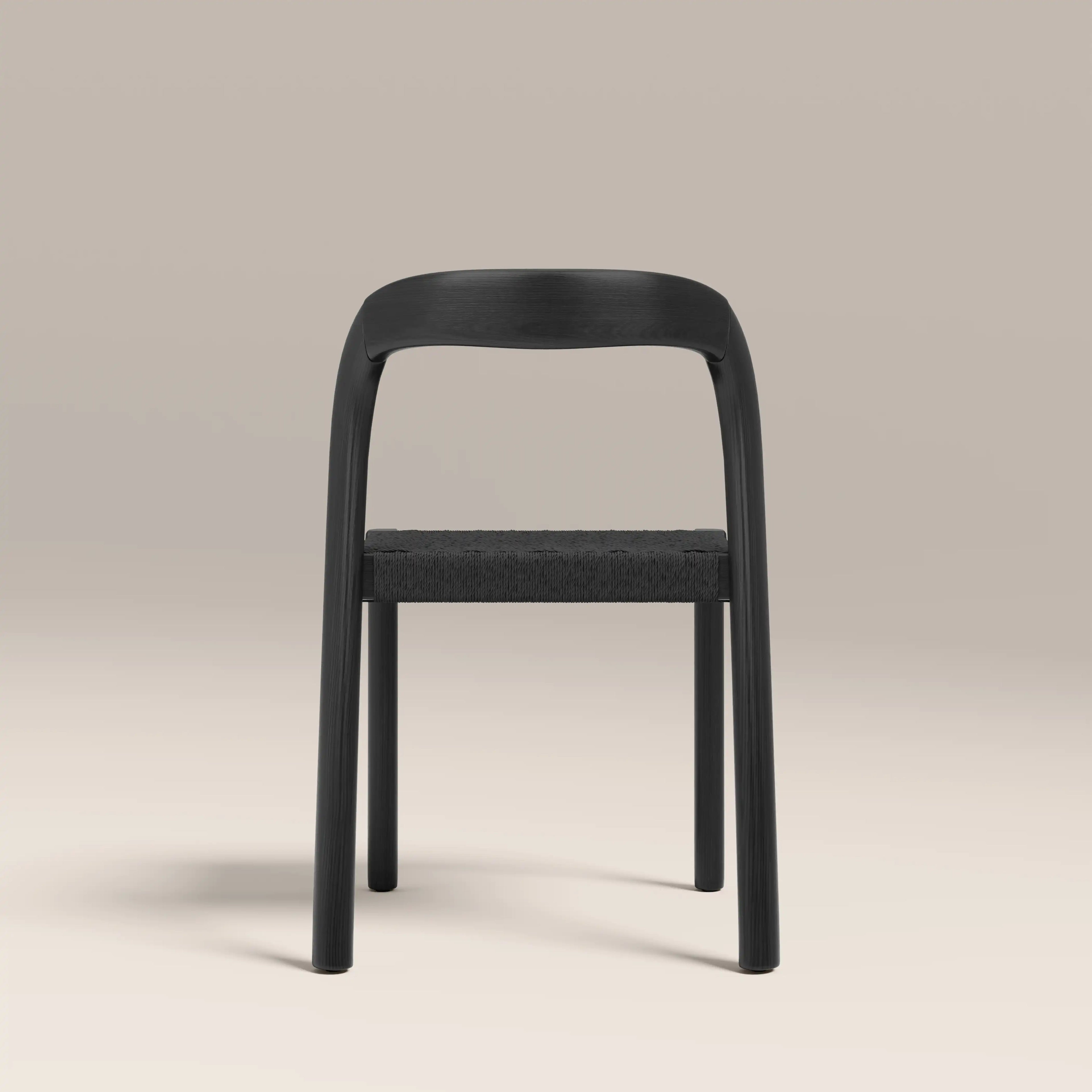 Madeleine Stackable Wooden Dining Chair | Black Weave & Black
