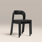 Madeleine Stackable Wooden Dining Chair | Black Weave & Black