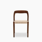 Madeleine Stackable Wooden Dining Chair | Natural Weave & Walnut