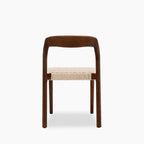 Madeleine Stackable Wooden Dining Chair | Natural Weave & Walnut