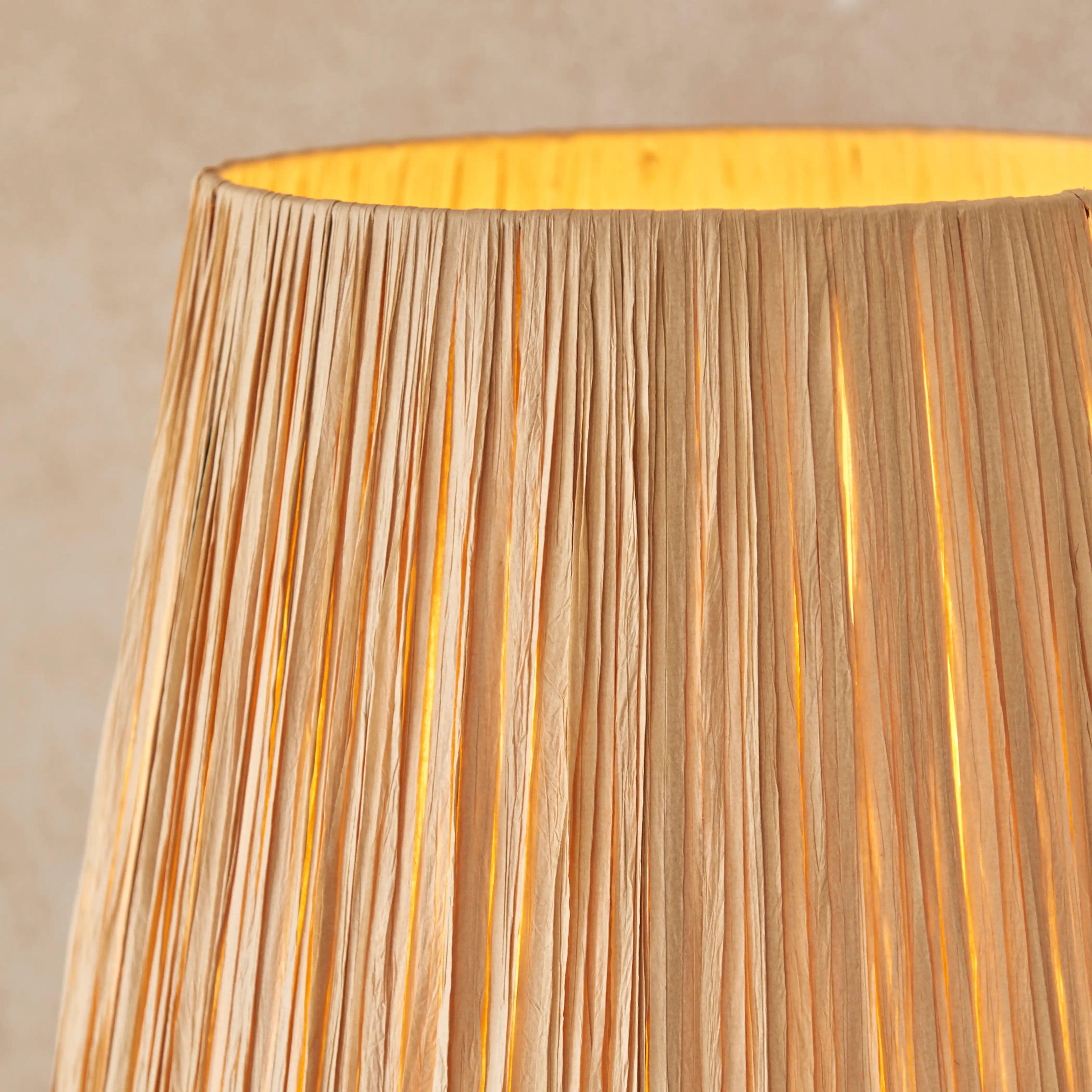 Davis Floor Lamp | Natural Raffia & Brass
