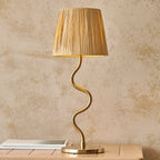 Davis Table Lamp | Natural Raffia & Brass