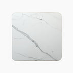 Jonas Square Table Top | White Marble Effect & Brass