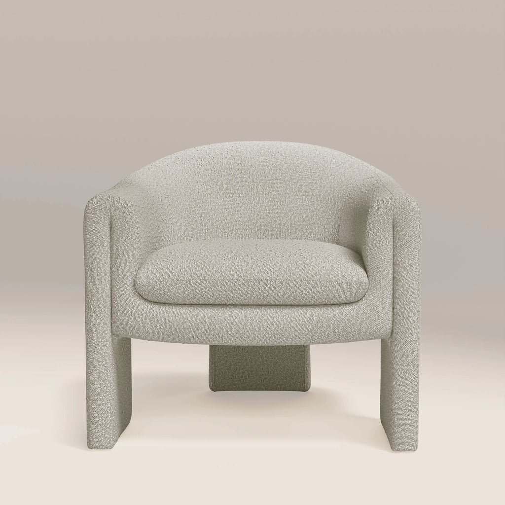 Findlay Armchair | Speckled Stone Sustainable Boucle & Walnut