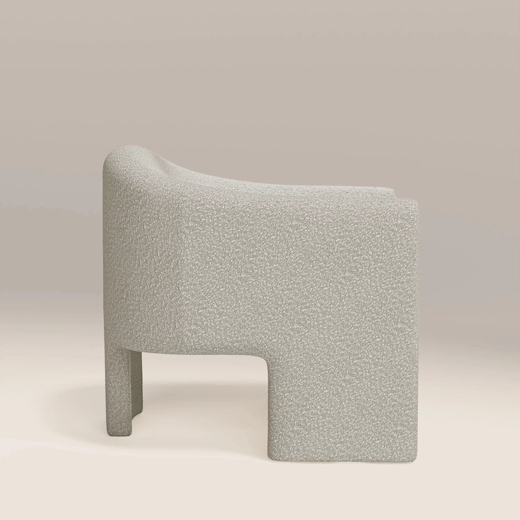 Findlay Armchair | Speckled Stone Sustainable Boucle & Walnut