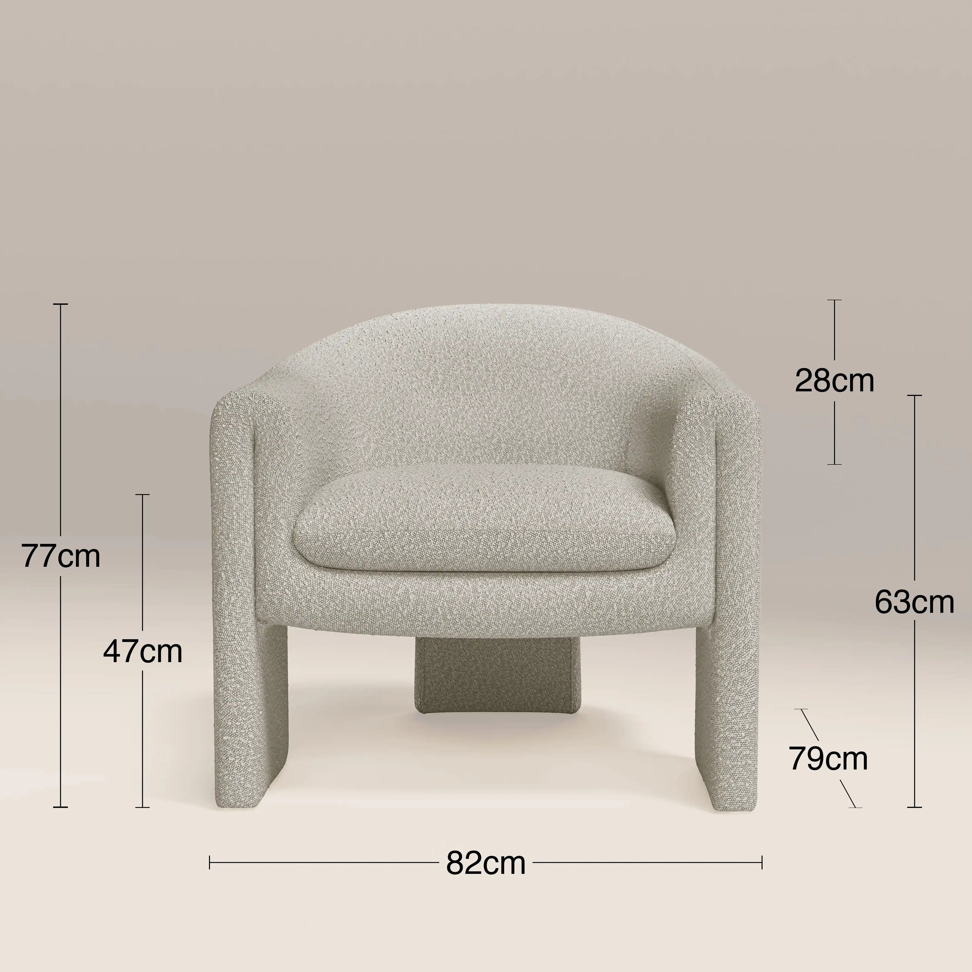 Findlay Armchair | Speckled Stone Sustainable Boucle & Walnut