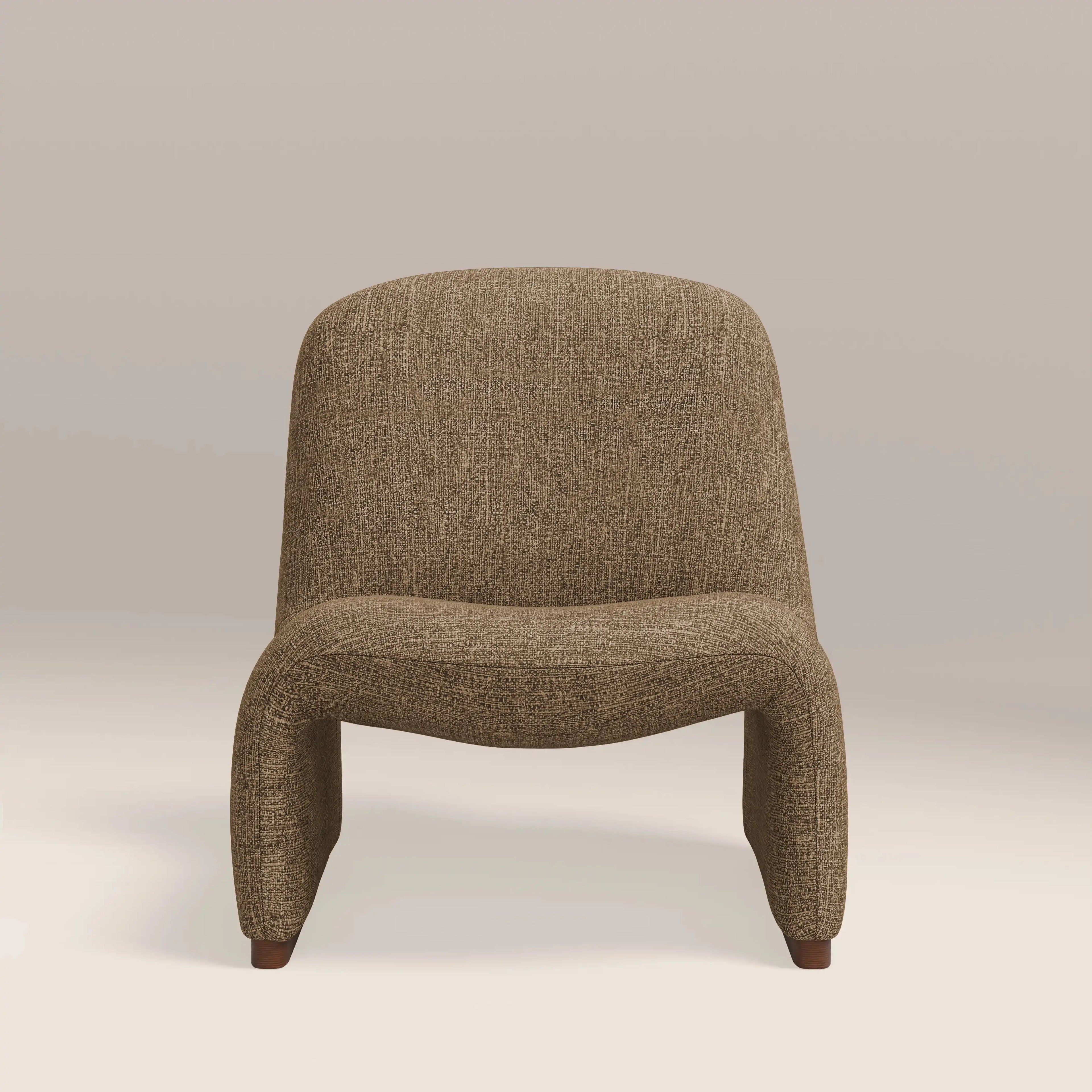 Arlet Accent Chair | Speckled Cappuccino Boucle & Walnut