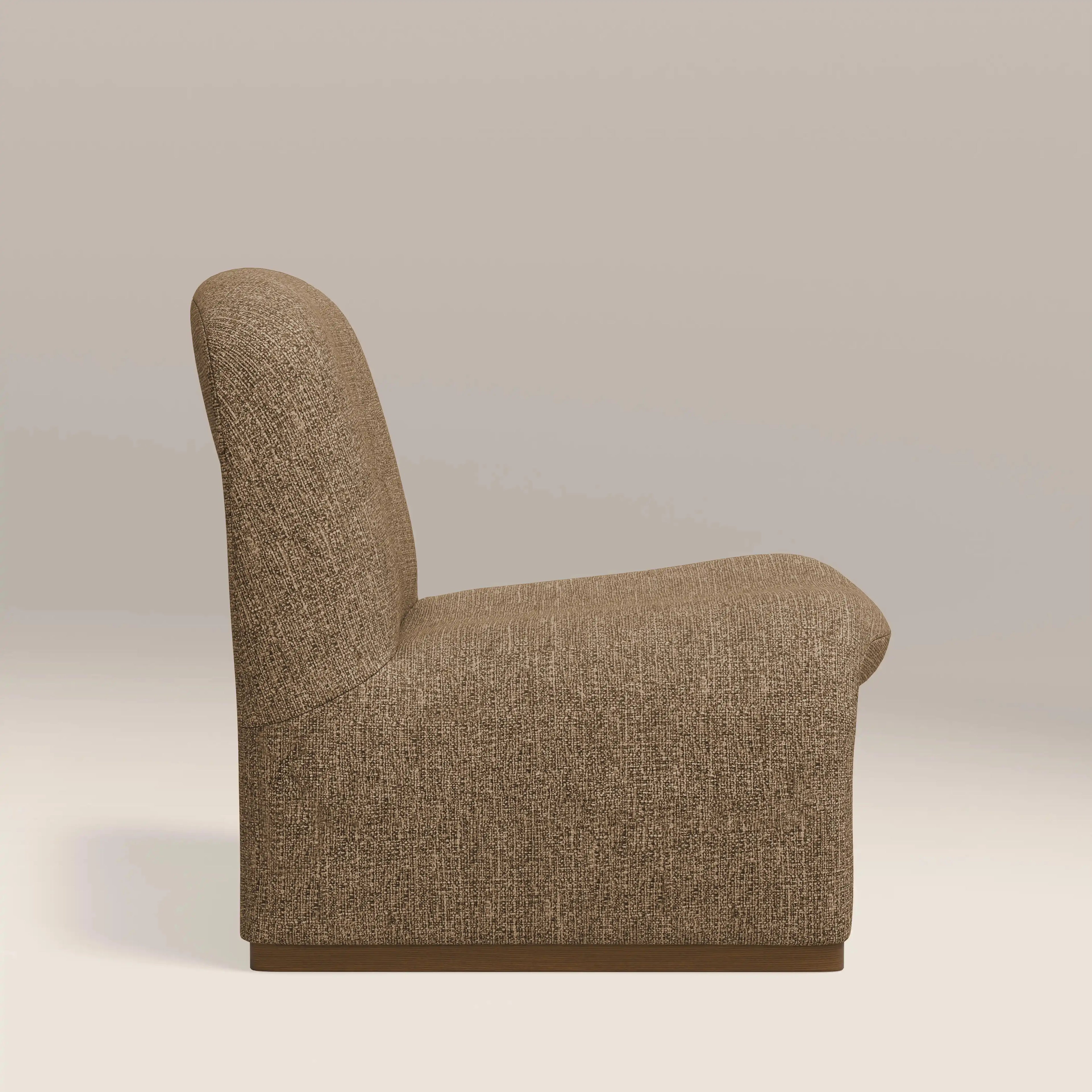 Arlet Accent Chair | Speckled Cappuccino Boucle & Walnut