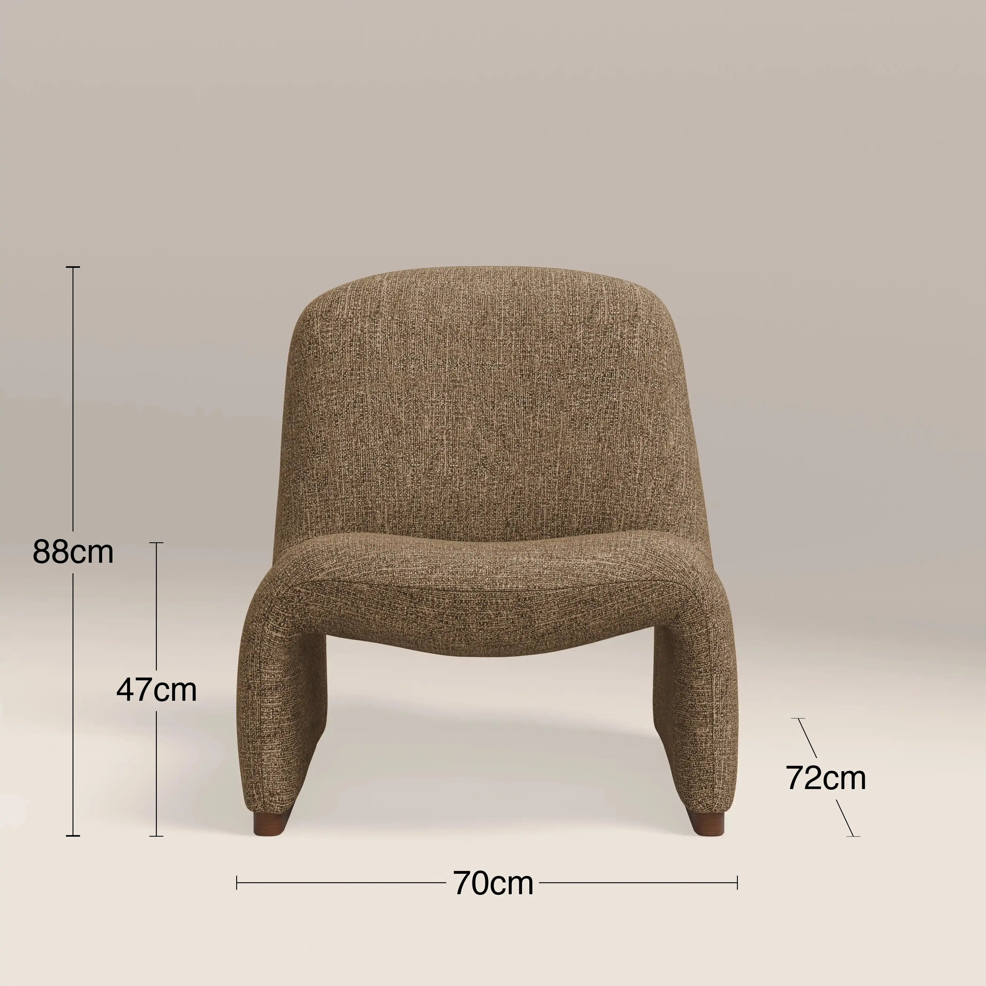 Arlet Accent Chair | Speckled Cappuccino Boucle & Walnut