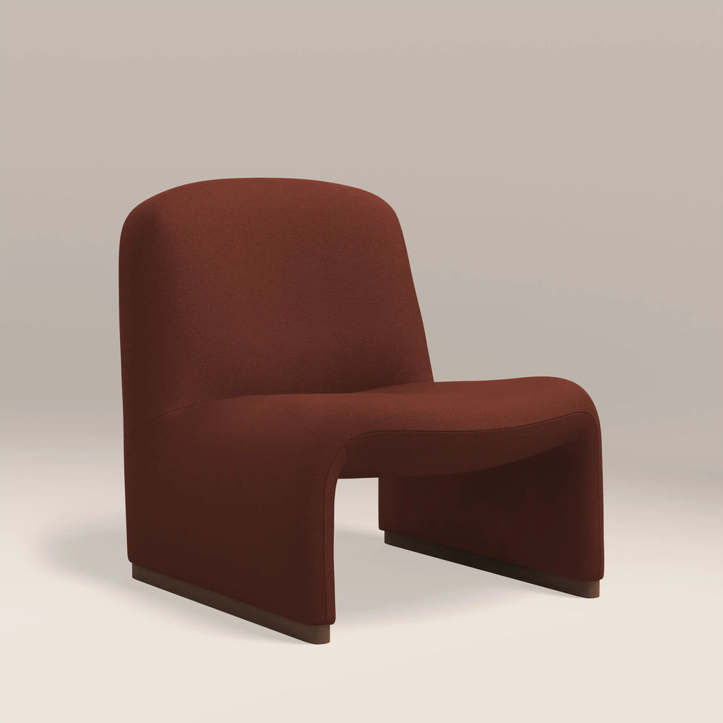 Arlet Accent Chair | Rust Red Sustainable Velvet & Walnut