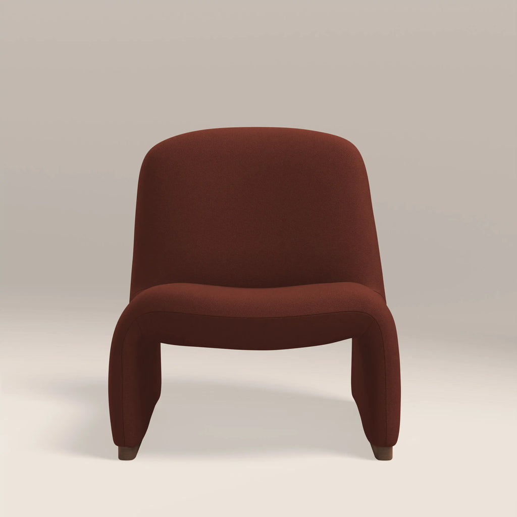 Arlet Accent Chair | Rust Red Sustainable Velvet & Walnut
