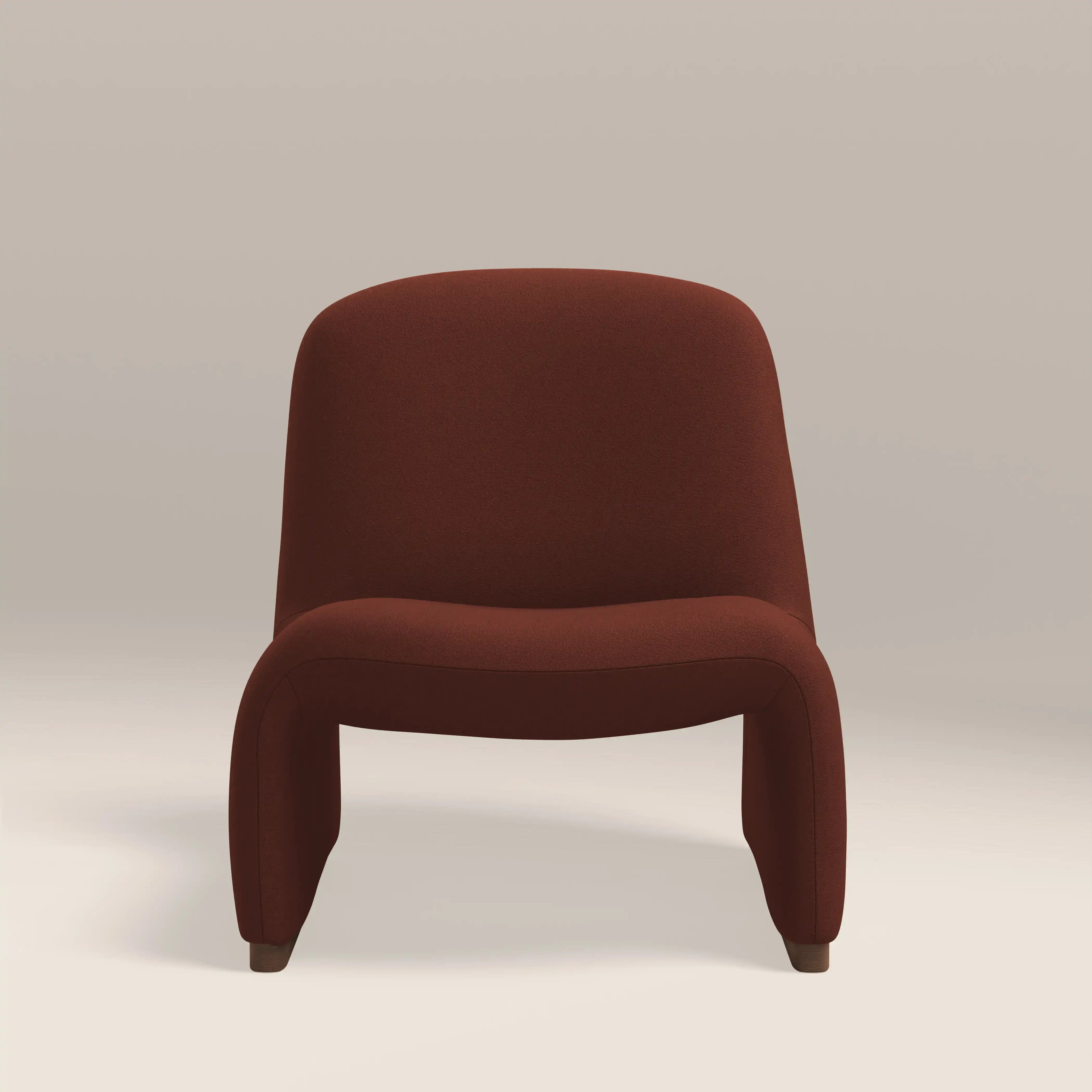 Arlet Accent Chair | Rust Red Sustainable Velvet & Walnut