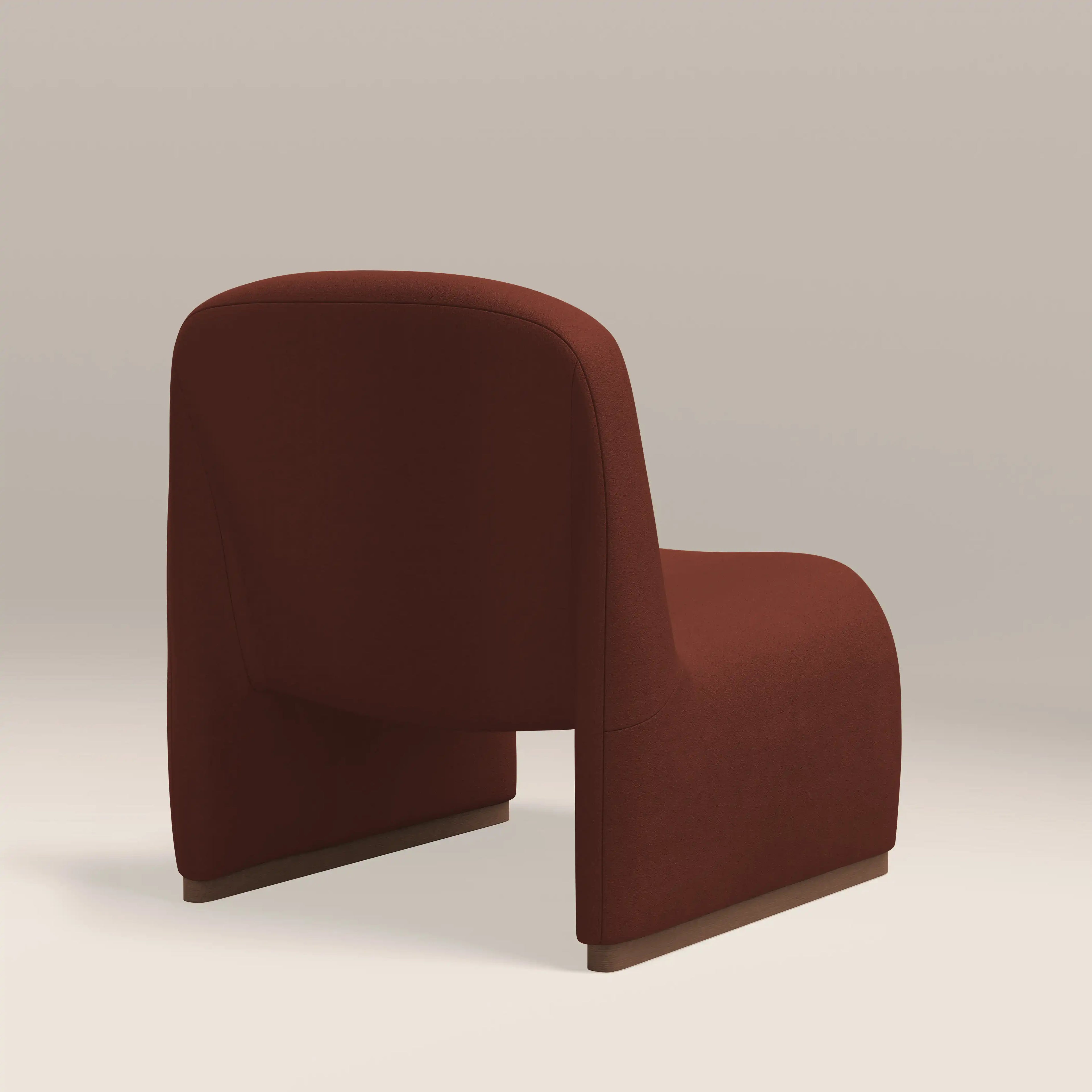 Arlet Accent Chair | Rust Red Sustainable Velvet & Walnut