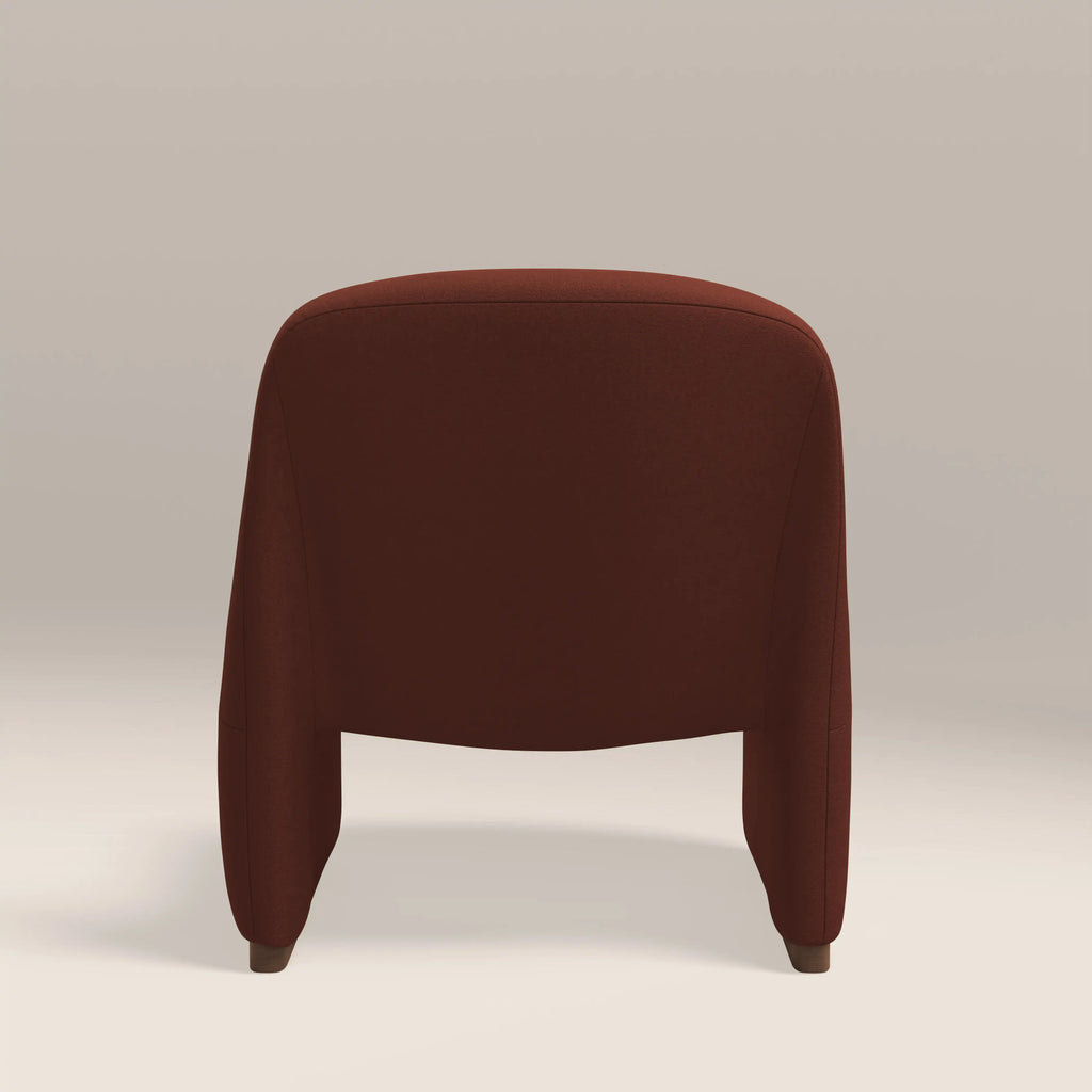 Arlet Accent Chair | Rust Red Sustainable Velvet & Walnut
