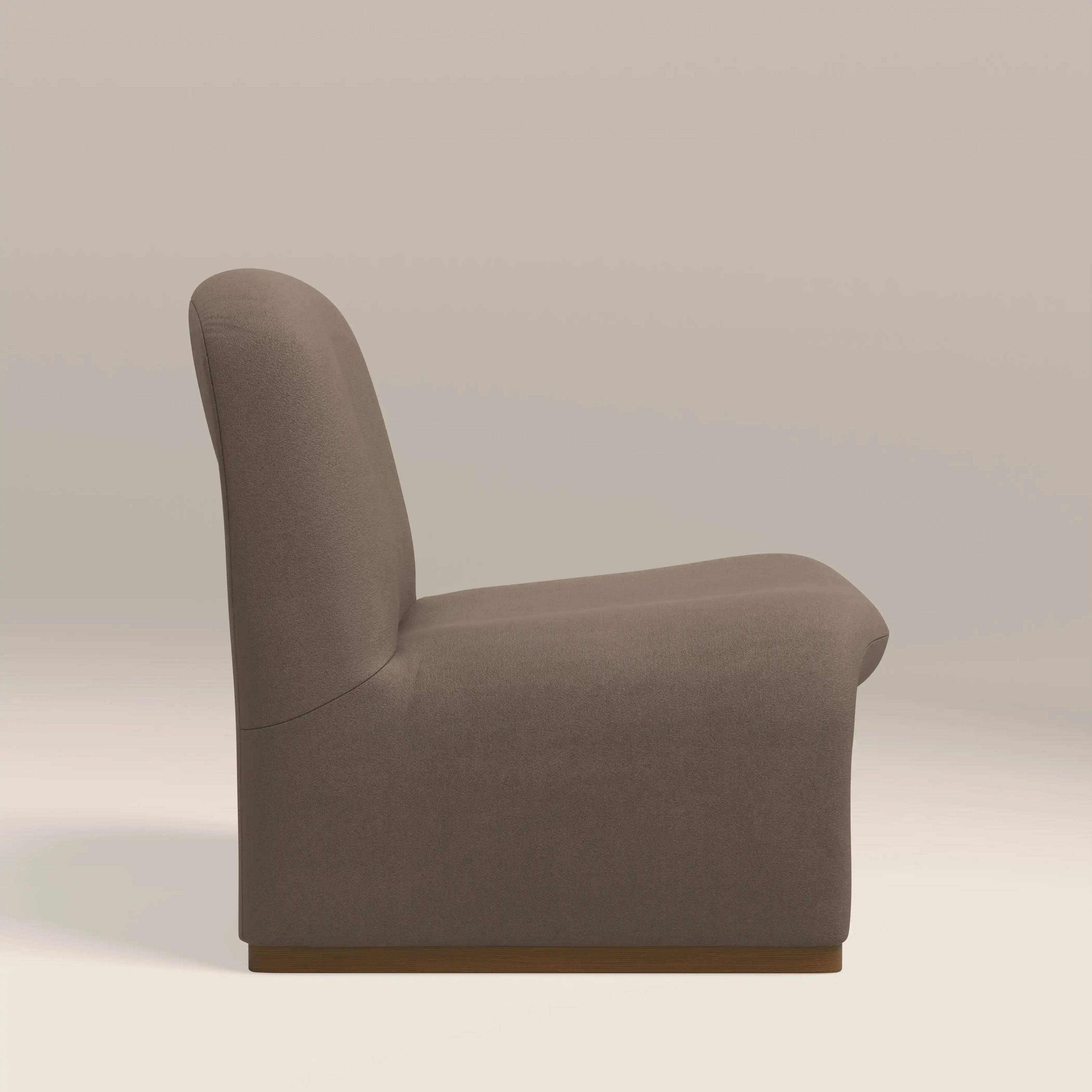 Arlet Accent Chair | Truffle Brown Sustainable Mohair Velvet & Walnut