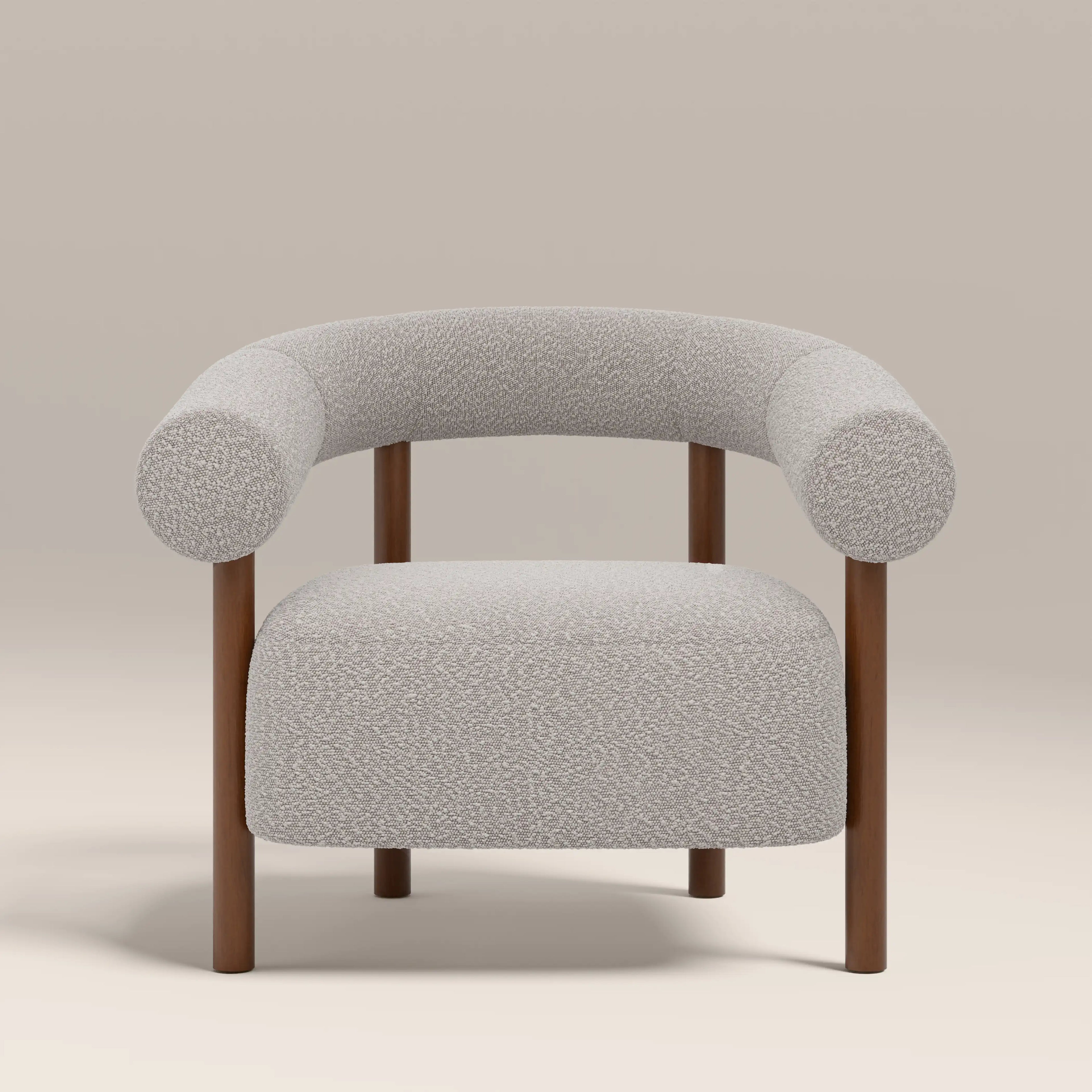 Cielo Armchair | Speckled Stone Sustainable Boucle & Walnut