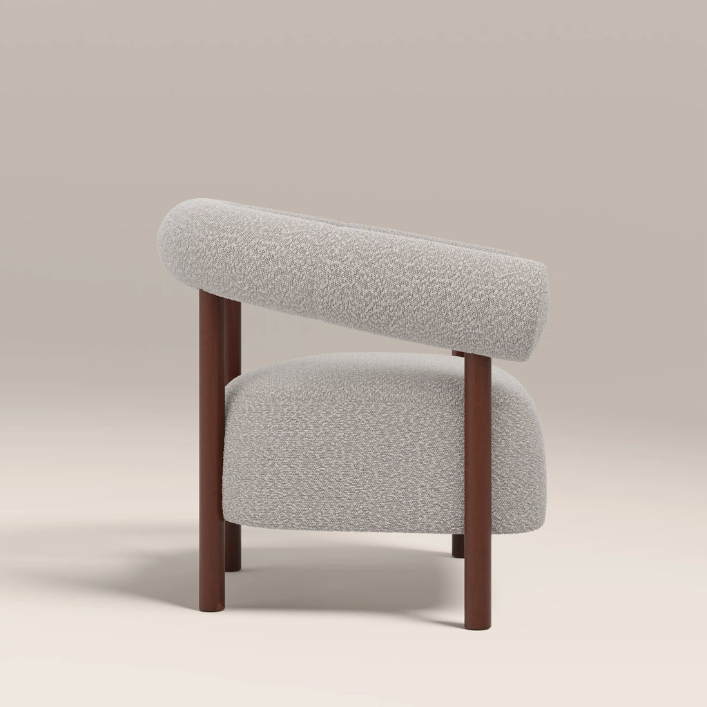 Cielo Armchair | Speckled Stone Sustainable Boucle & Walnut