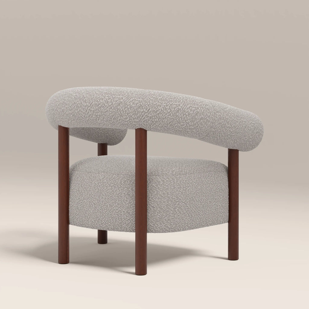 Cielo Armchair | Speckled Stone Sustainable Boucle & Walnut