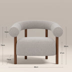 Cielo Armchair | Speckled Stone Sustainable Boucle & Walnut