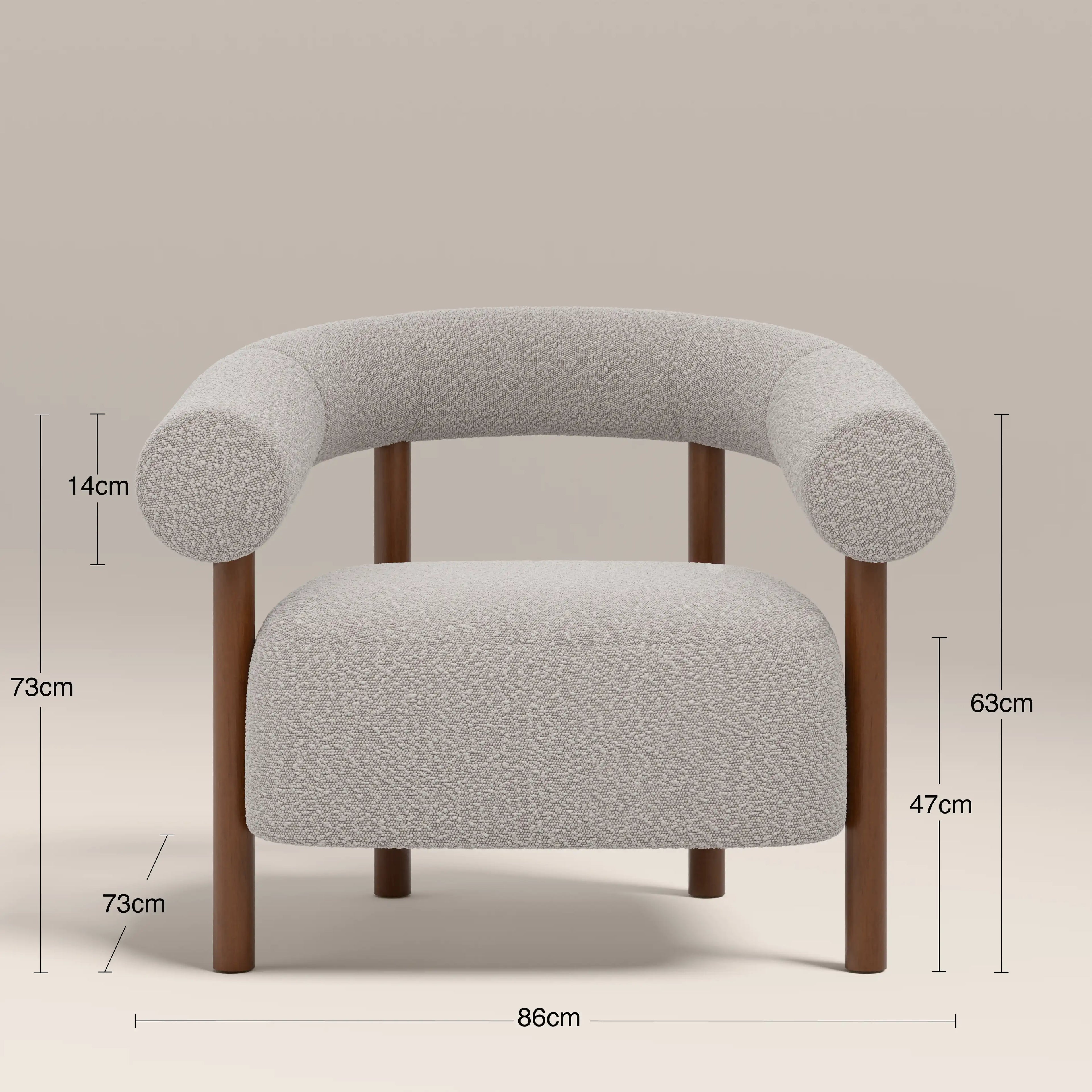 Cielo Armchair | Speckled Stone Sustainable Boucle & Walnut