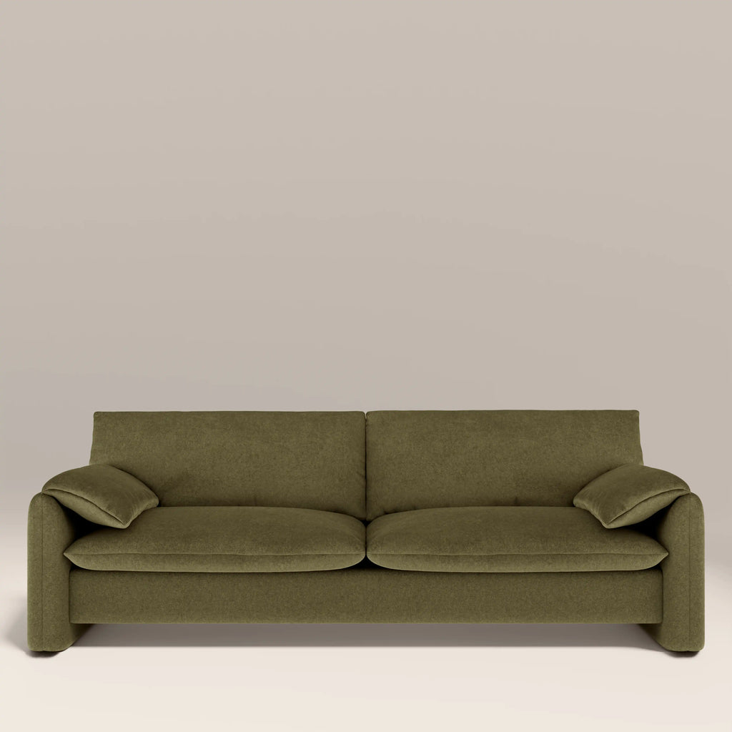 Haven 3 Seater Sofa | Moss Green Sustainable Mohair Velvet