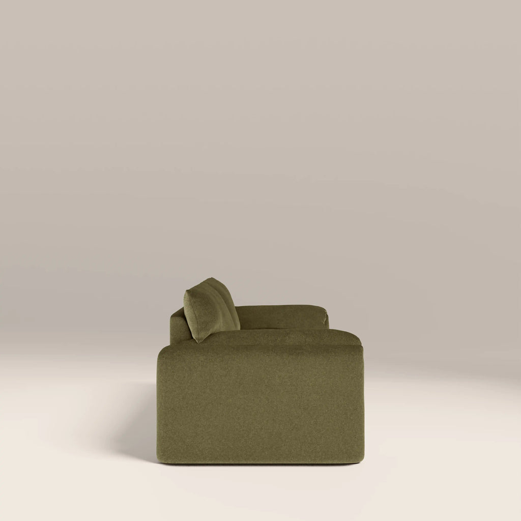 Haven 3 Seater Sofa | Moss Green Sustainable Mohair Velvet